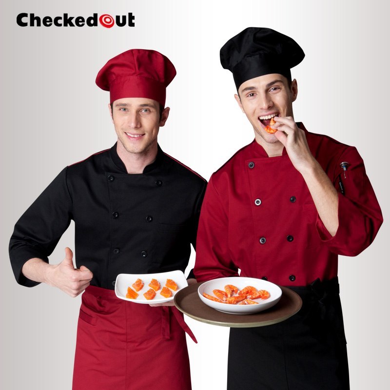 Unisex Double breasted cook suit long-sleeve clothes chef  uniform long-sleeve  autumn and winter  chef cloth 3 colors in