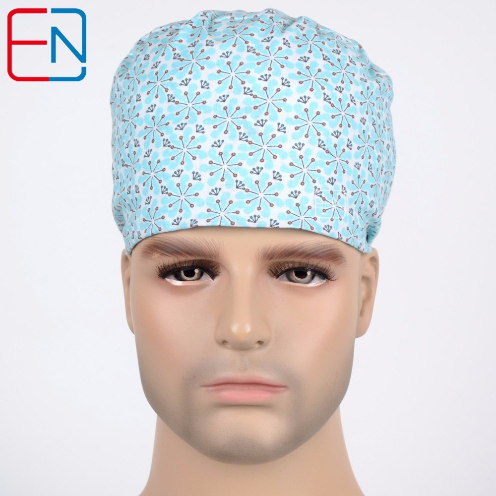  new unisex surgical caps 100% cotton with sweatbands snow flowers with two sizes to fit different size xuehua
