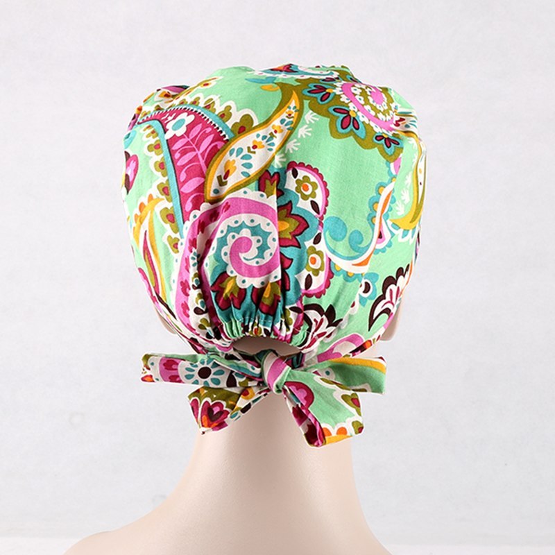 medical scrub caps with sweatband in 100% cotton