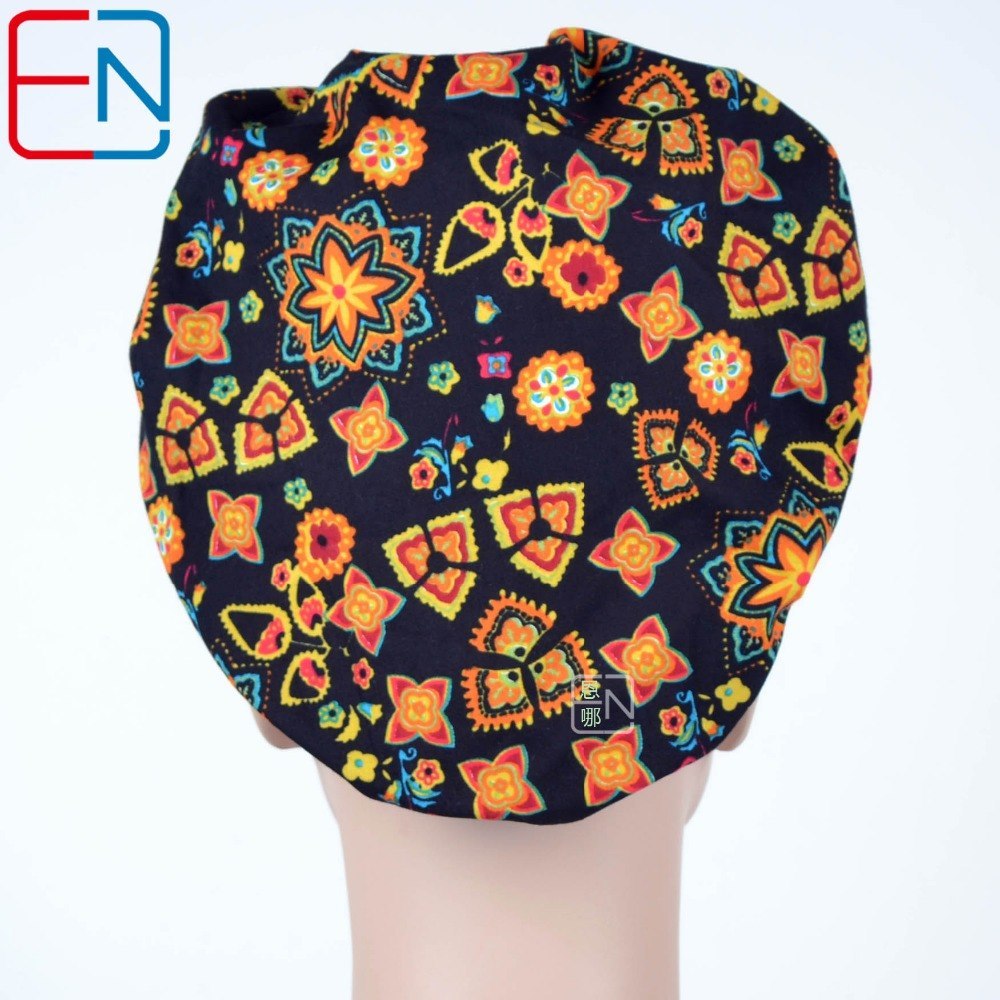 New  Women Bouffant Surgical Scrub Medical Chemo Hat/Cap Hong qi e