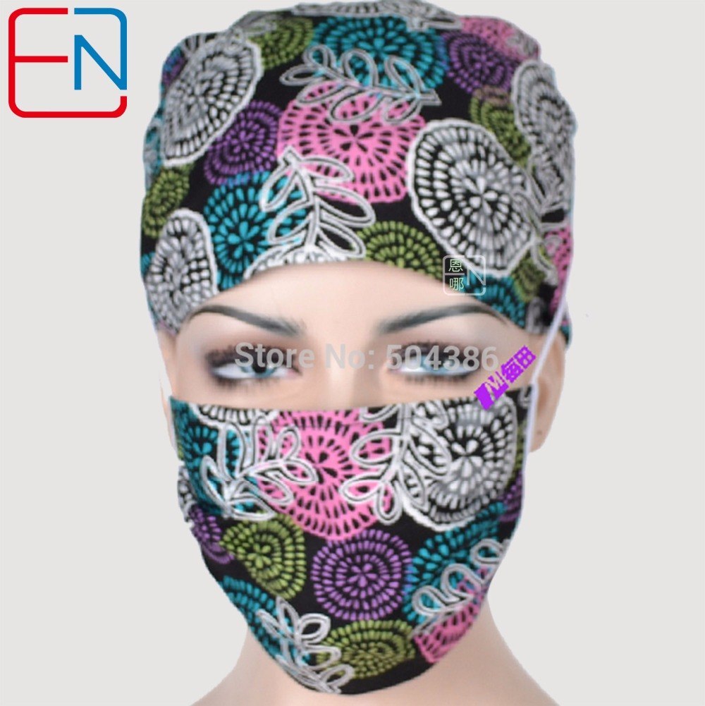 NEW Matin surgical caps for female  women medical caps,one size adjustable scrub hats In black