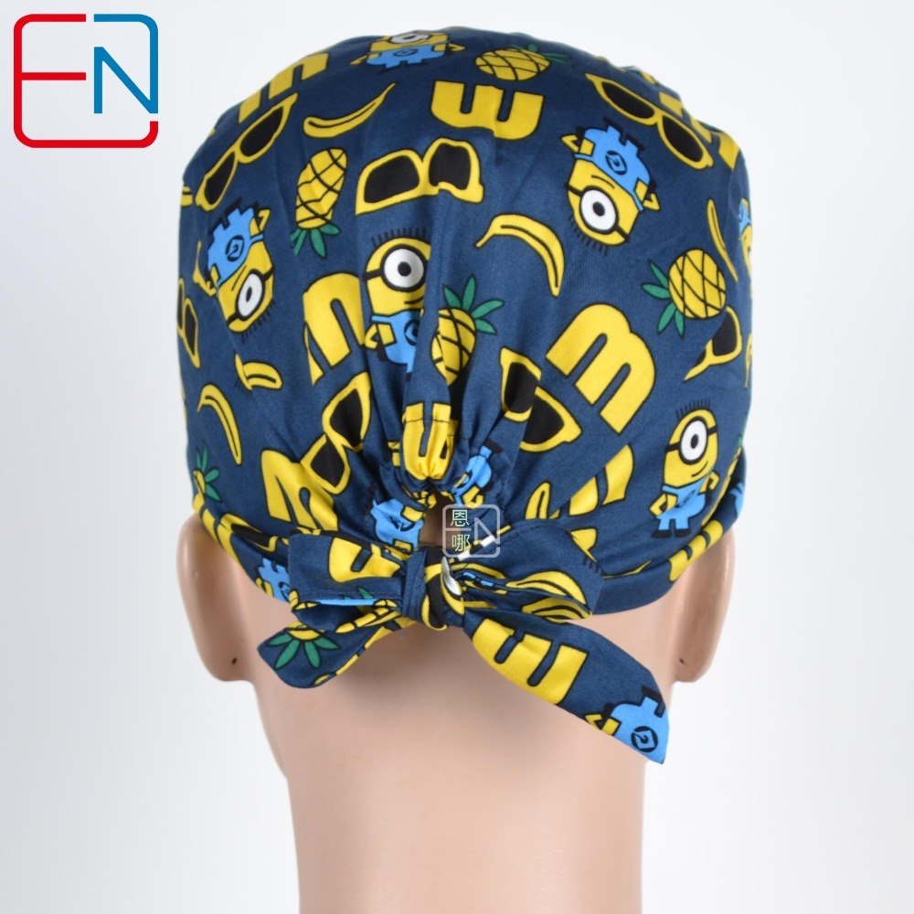 Factory Sales directly big sales medical scrubs in different patterns ,surgical caps 3 sizes scrub caps Aixin huangren