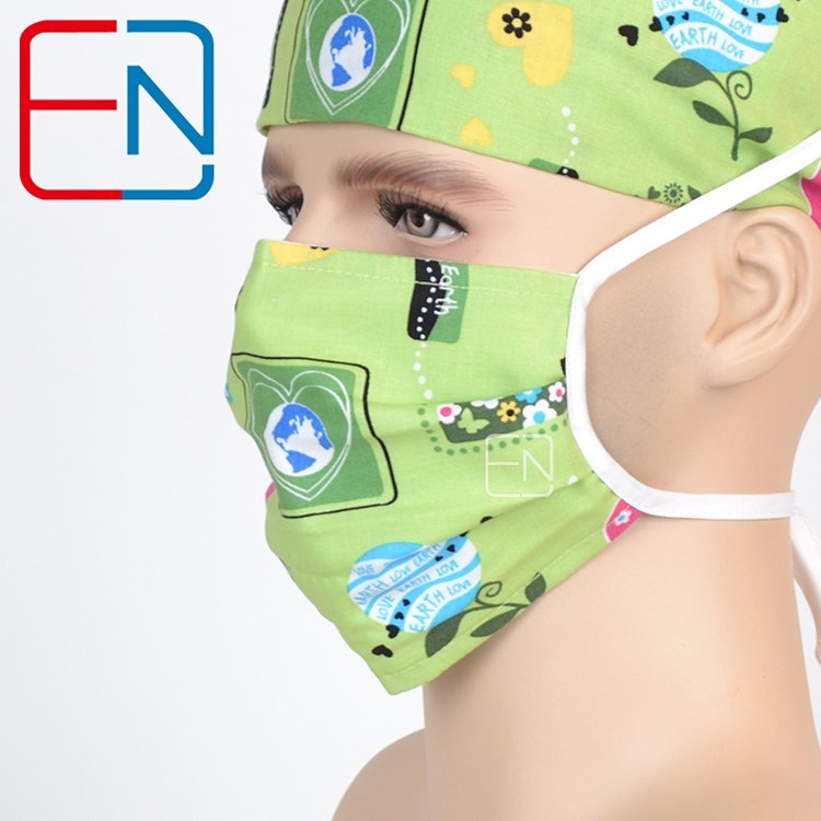 cartoon pattern medical scrub caps