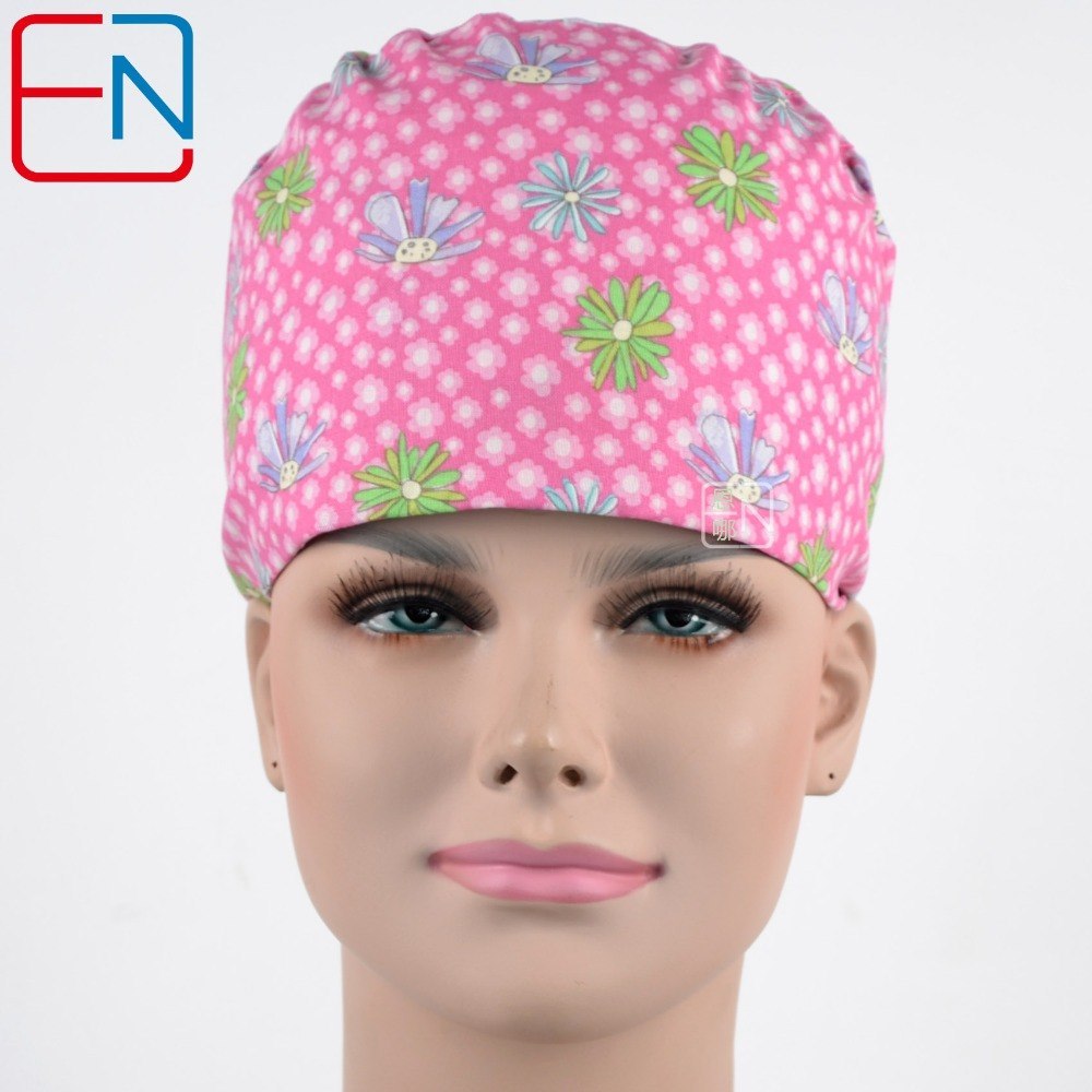 Factory Sales directly big sales medical scrubs in different patterns ,surgical caps storage clearace sale 3 sizes scrub caps