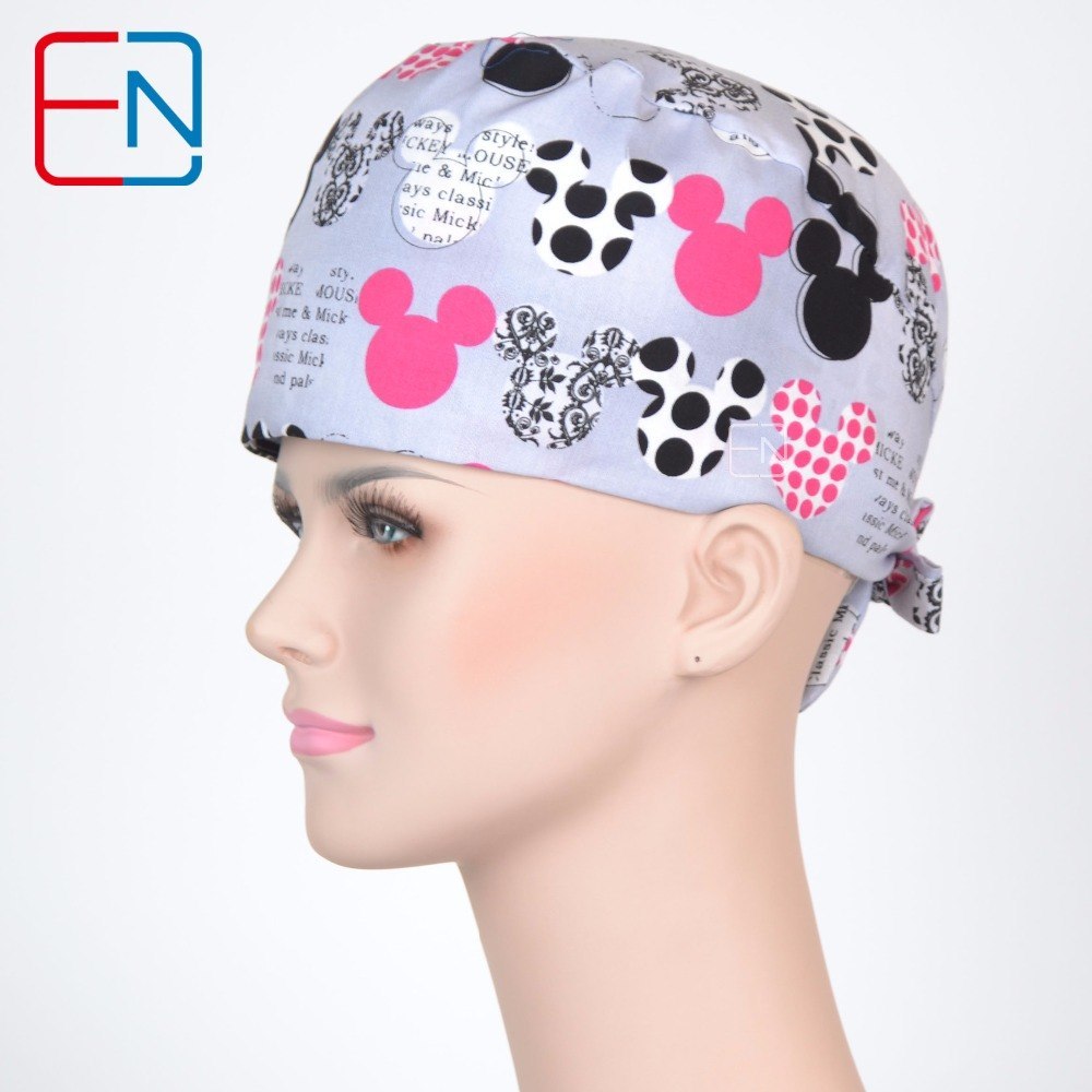 NEW  long hair surgical cap doctors and nurses 100% cotton  with sweatband