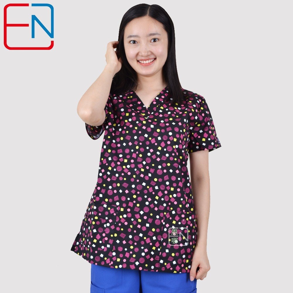 Hennar Women medical scrub tops in 100% cotton scrubs,women scrub tops,women medical uniforms