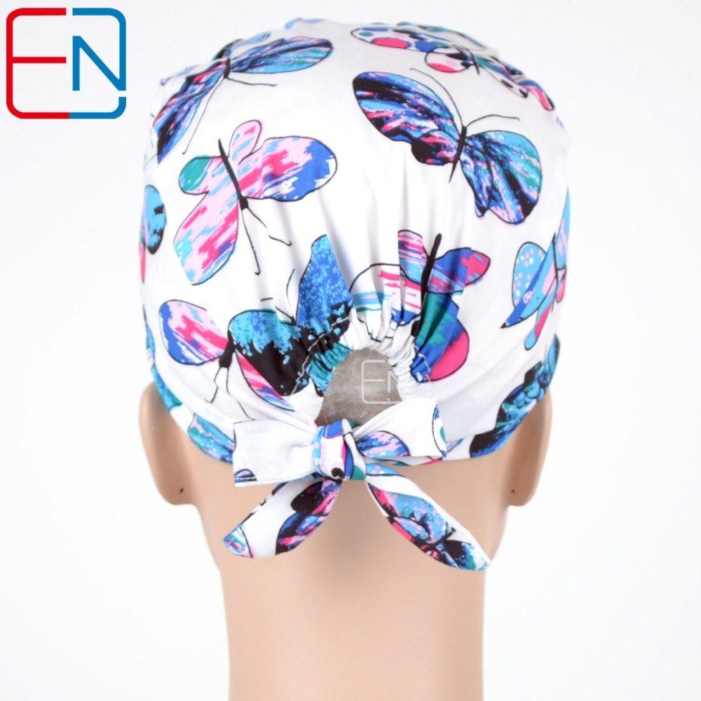 high quality surgical caps for long hair butterfly