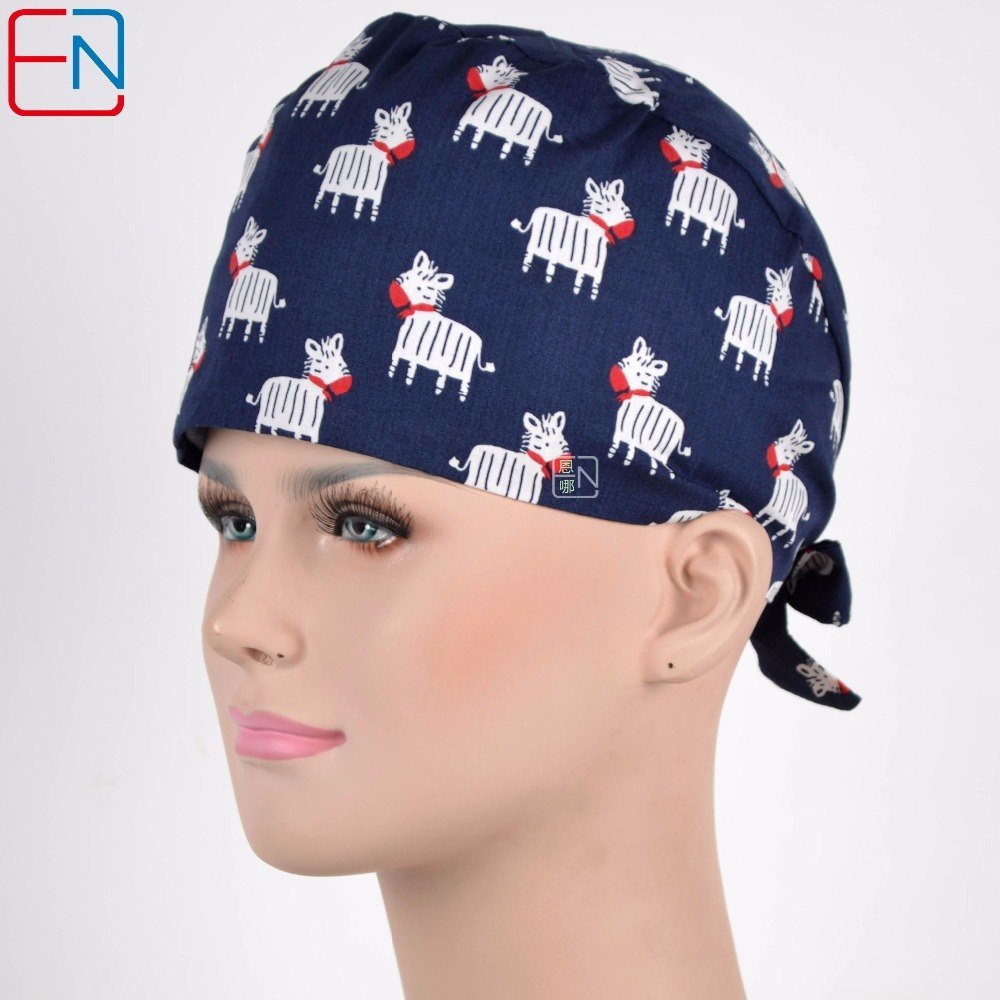 high quality medical caps in dark blue with zebra ,3 sizes for choices