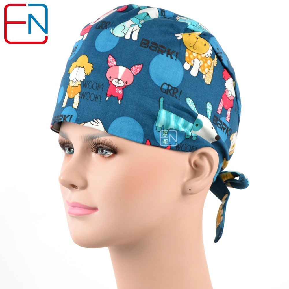 long hair medical scrub hats with sweatband
