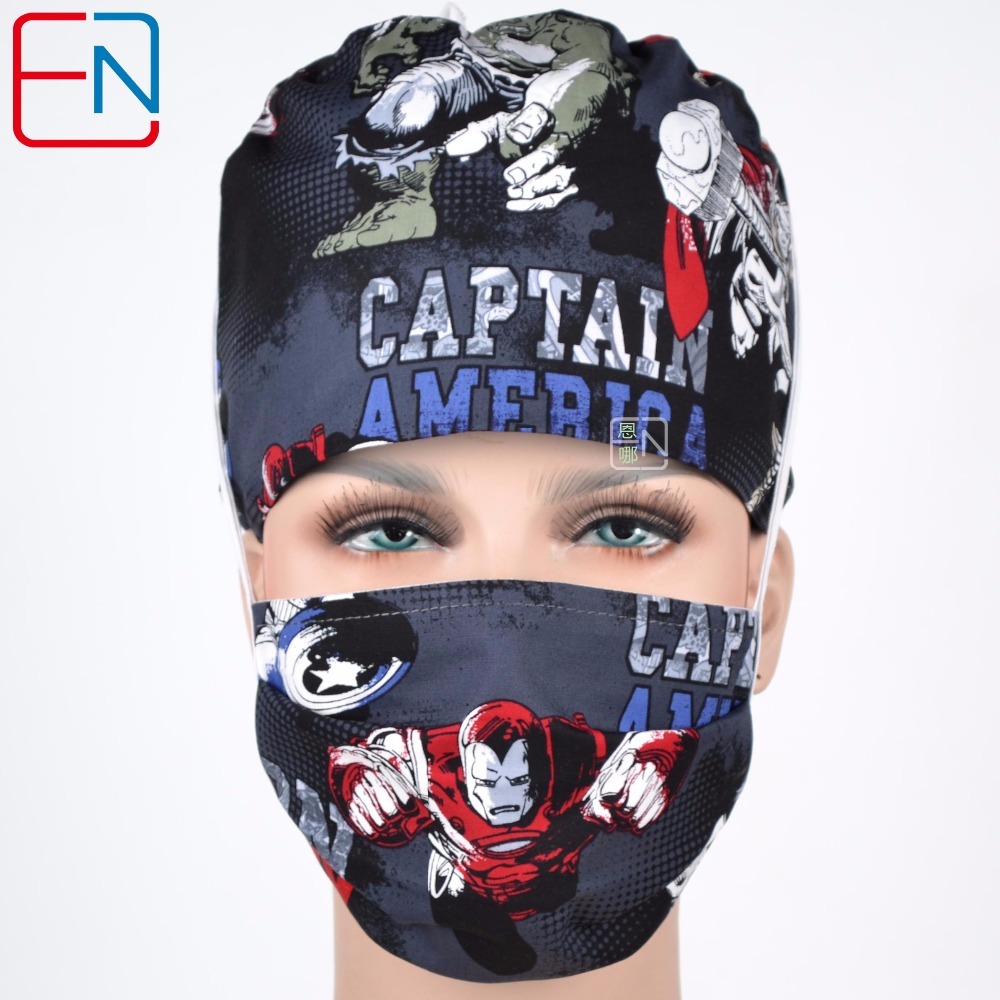 men surgical caps in dark grey