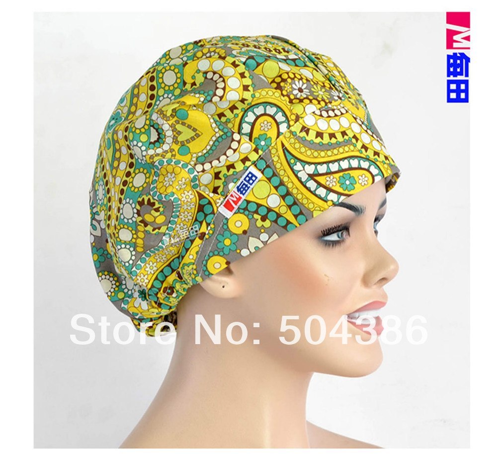 NEW Matin Surgical caps doctors and nurses cap and printed cotton cap long hair bouffant hat free shipping