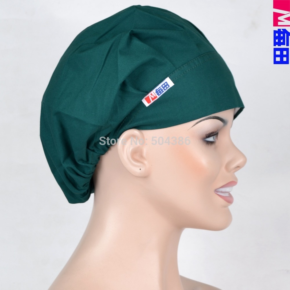Surgical bouffant caps,lab cap dark green