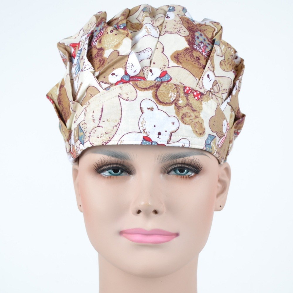 medical bouffant caps one size adjustable scrub caps chef caps,scrub caps 100% cotton