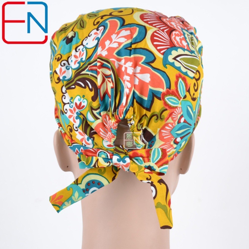 brand print surgical caps with sweatband