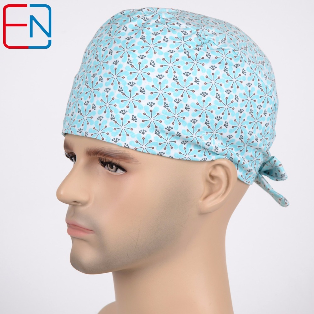  new unisex surgical caps 100% cotton with sweatbands snow flowers with two sizes to fit different size xuehua