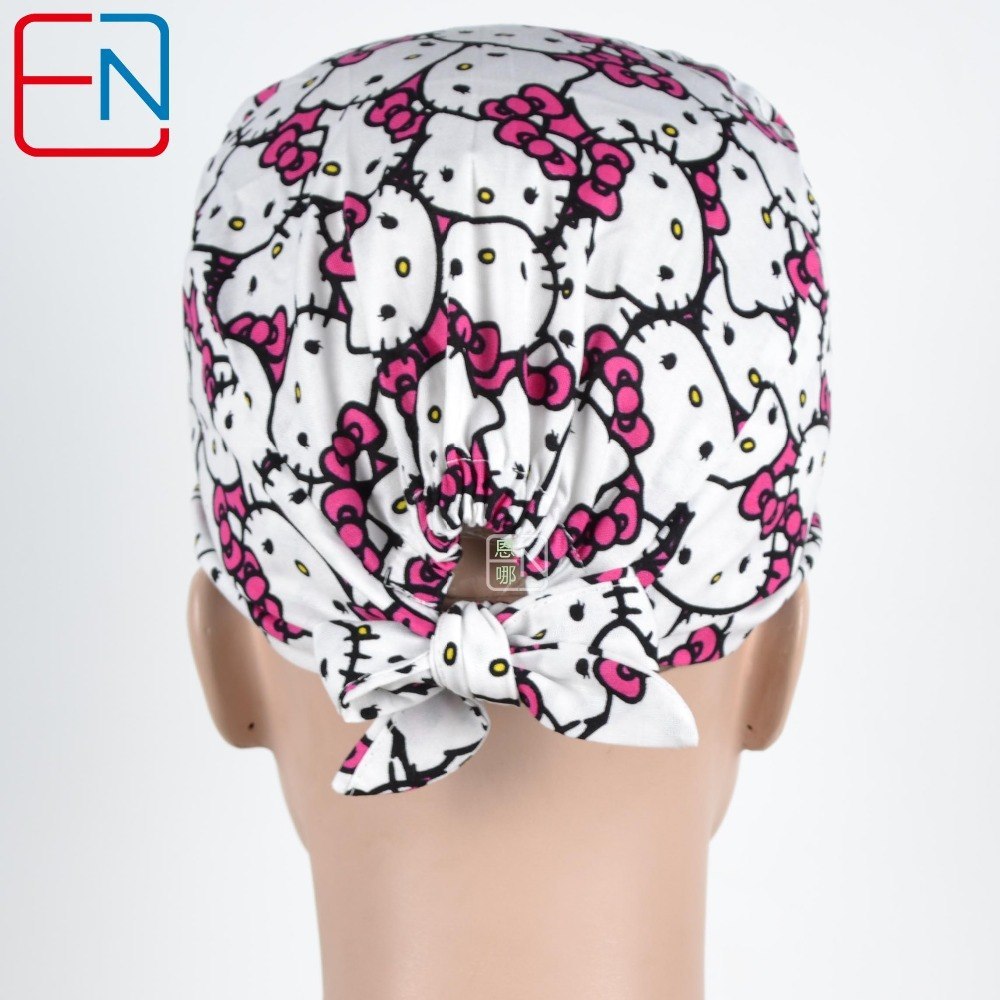 Factory Sales directly big sales medical scrubs in different patterns ,surgical caps 3 sizes scrub caps xiaowanzi