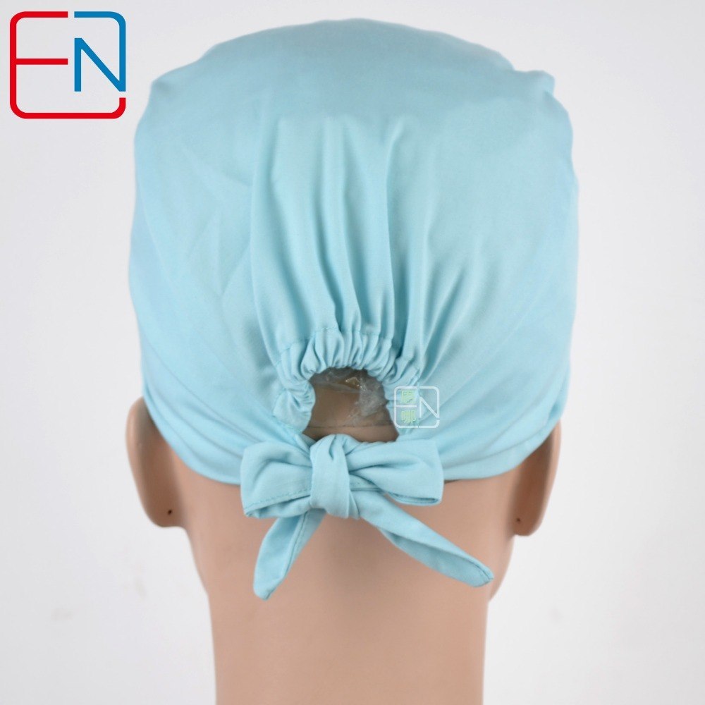Hennar surgical caps for doctors and nurses caps,T/C scrub caps in light grey blue