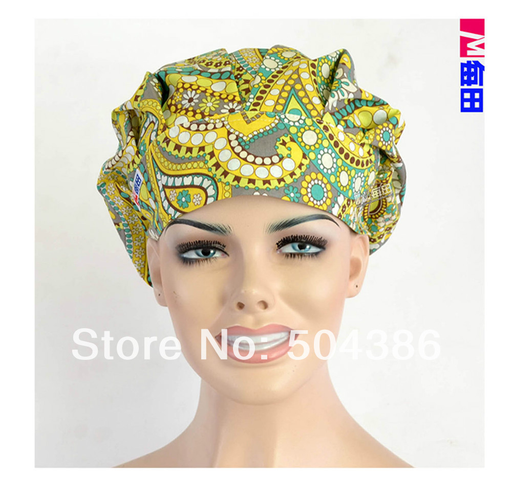 NEW Matin Surgical caps doctors and nurses cap and printed cotton cap long hair bouffant hat free shipping