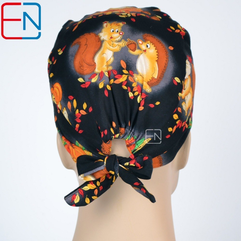 unisex surgical hats squirrel