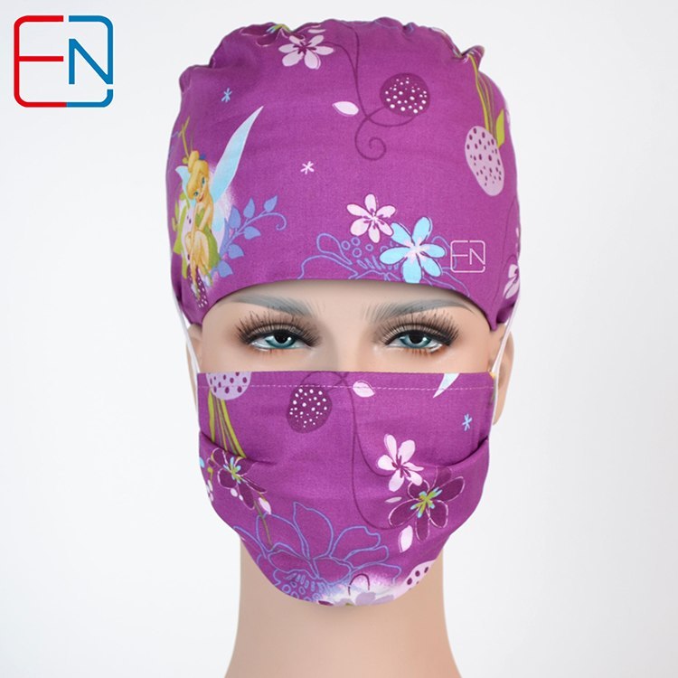NEW  long hair medical caps 100% cotton with sweatband