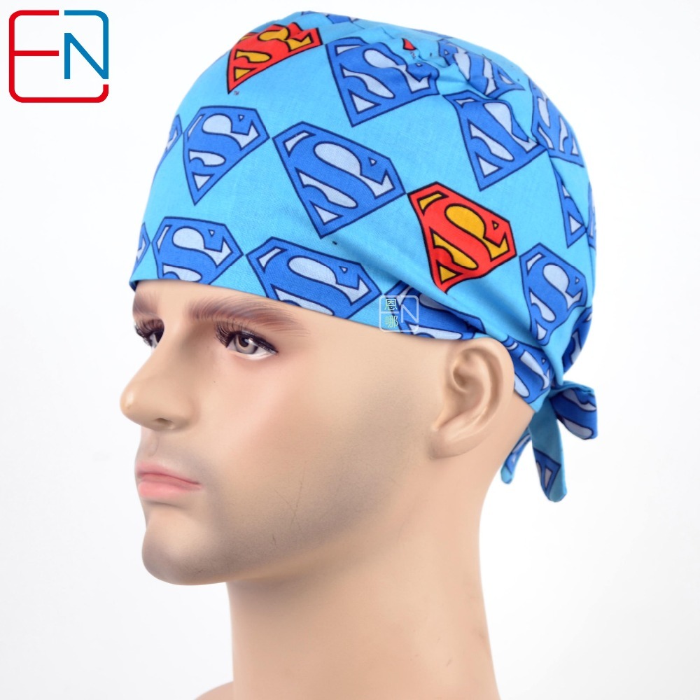 unisex scrub hats in blue surgical caps men