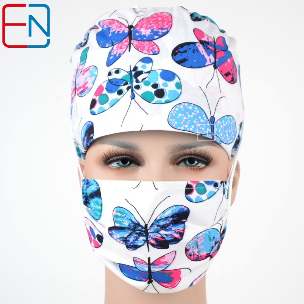 high quality surgical caps for long hair butterfly