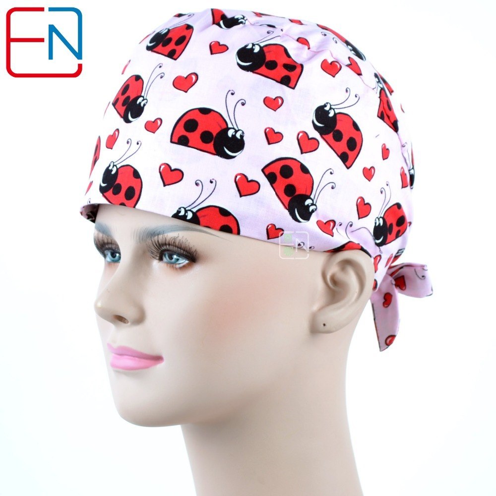 NEW long hair surgical caps with sweatband doctors and nurses 100% cotton