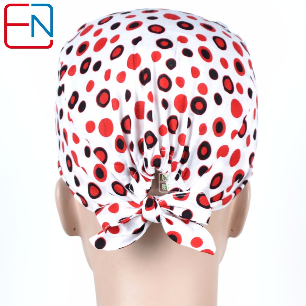 Factory Sales directly big sales medical scrubs in different patterns ,surgical caps 3 sizes scrub caps Caihongpao
