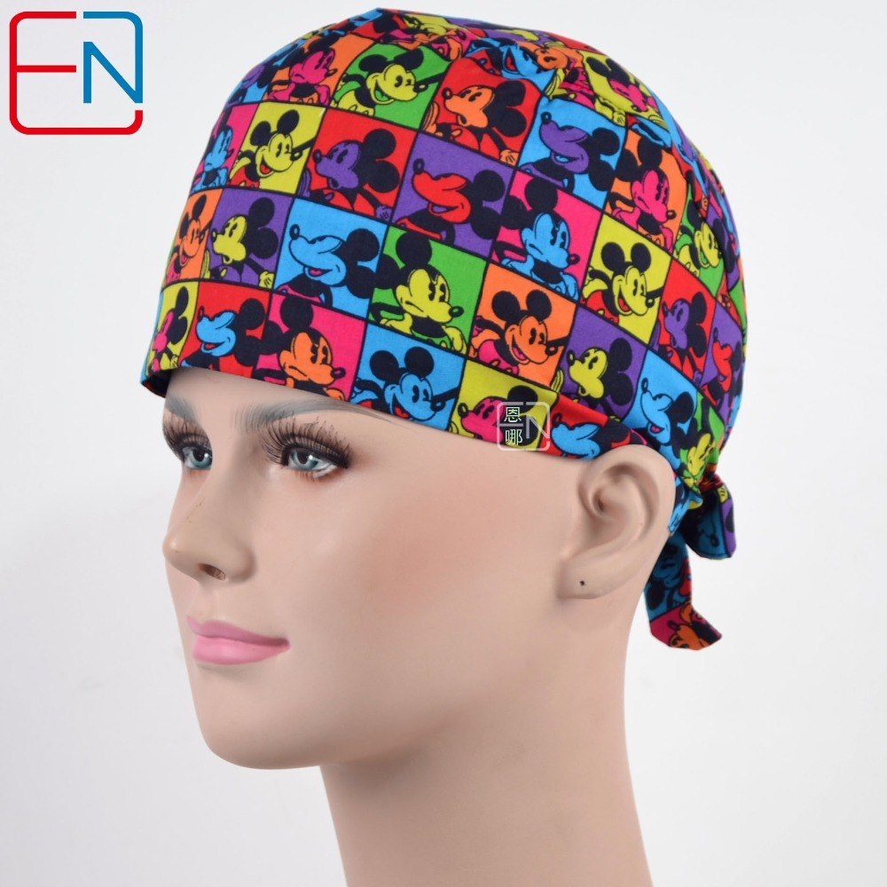unisex surgical hats 100% cotton 3 sizes for choice ,with sweatband medical caps