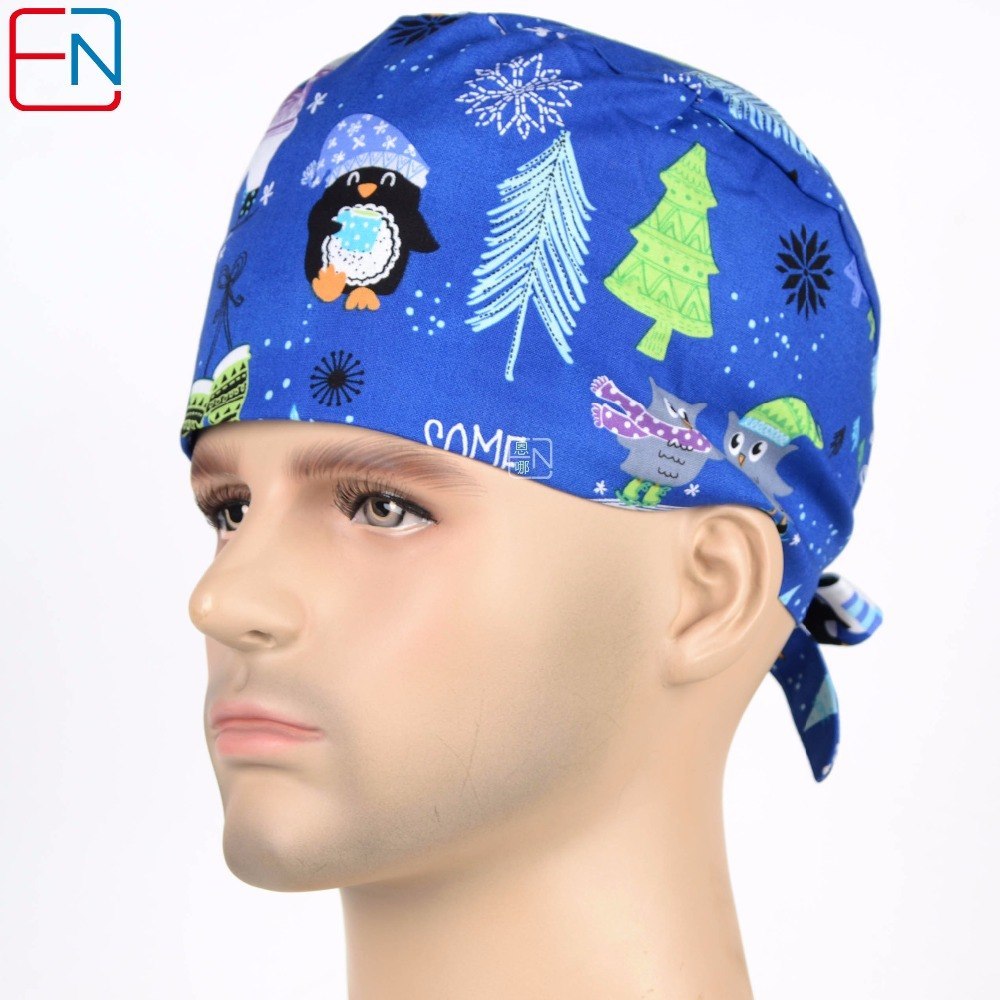 7 Prints 3 sizes surgical scrub caps for men and women 100% cotton surgical caps