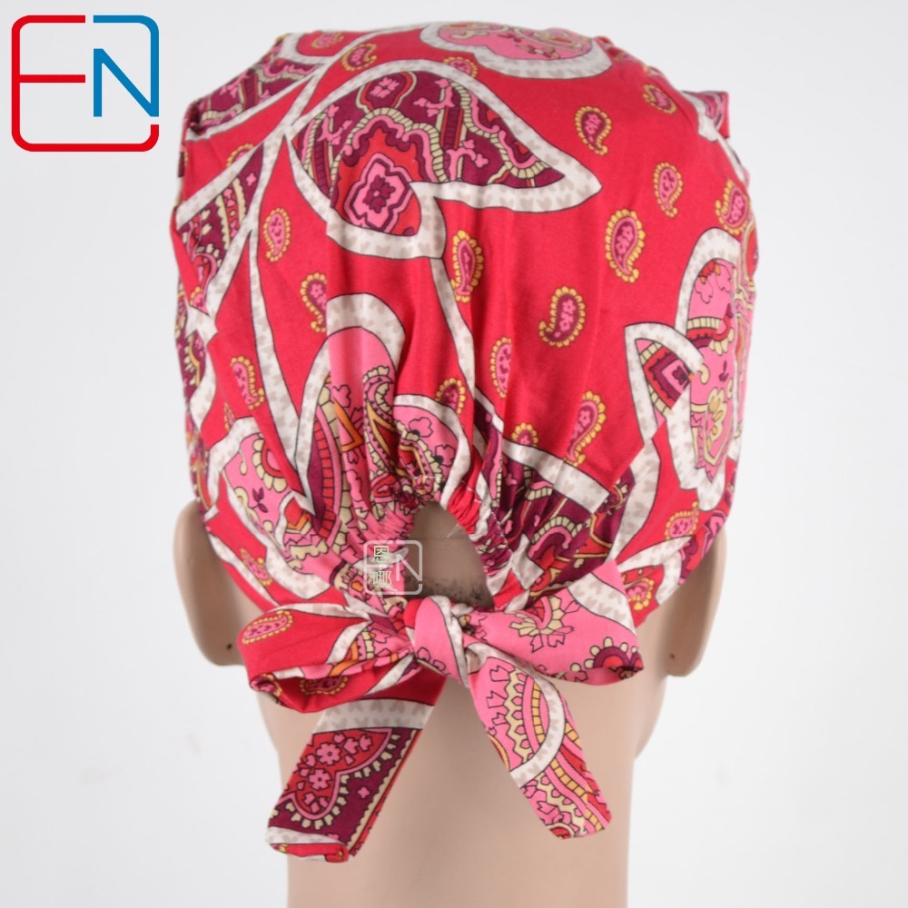 long hair Surgical caps doctors and nurses special hat and cotton print hair is pink mood free shipping
