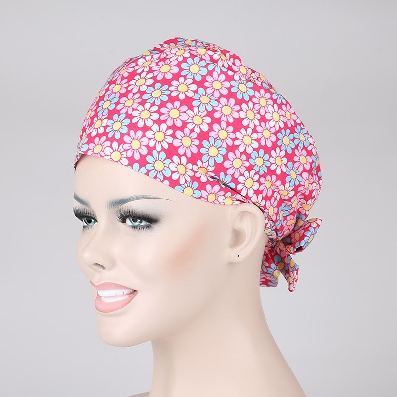 unisex medical scrub caps in pink with M