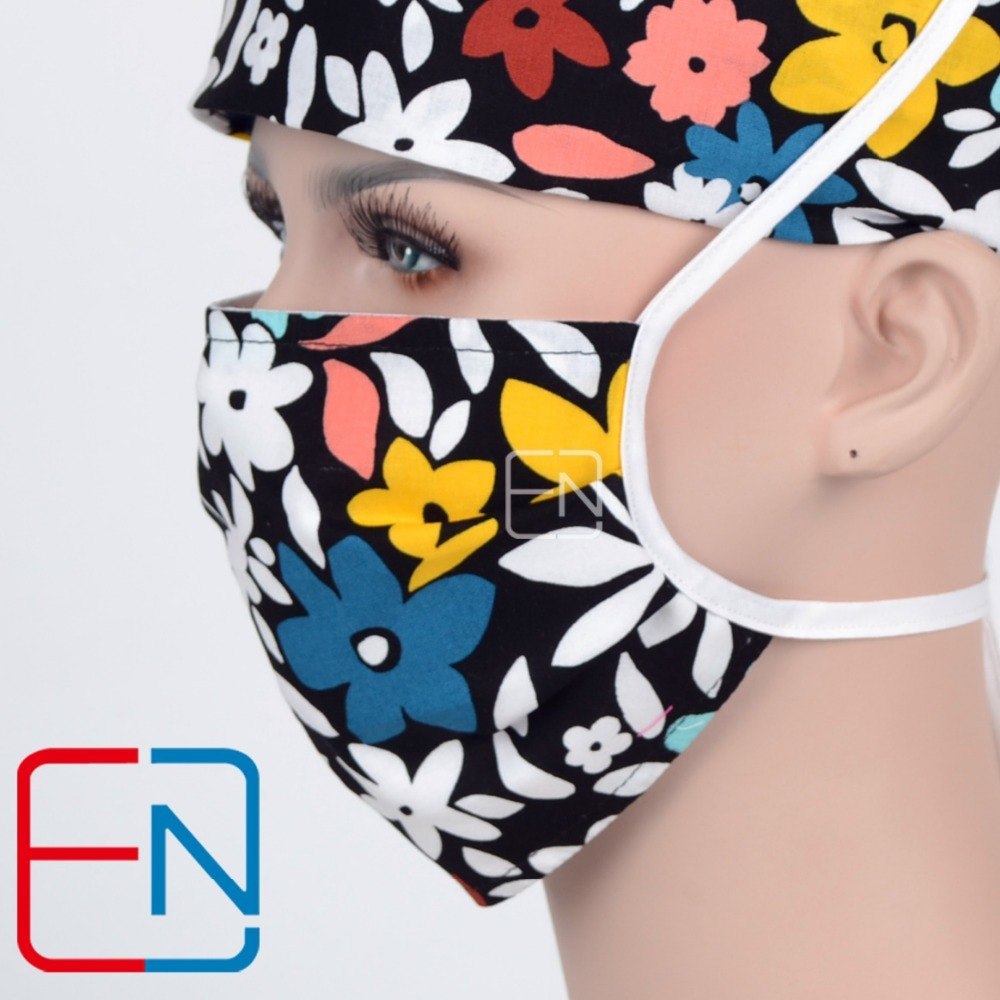 NEW Matin surgical caps for female  women medical caps scrub hats In black