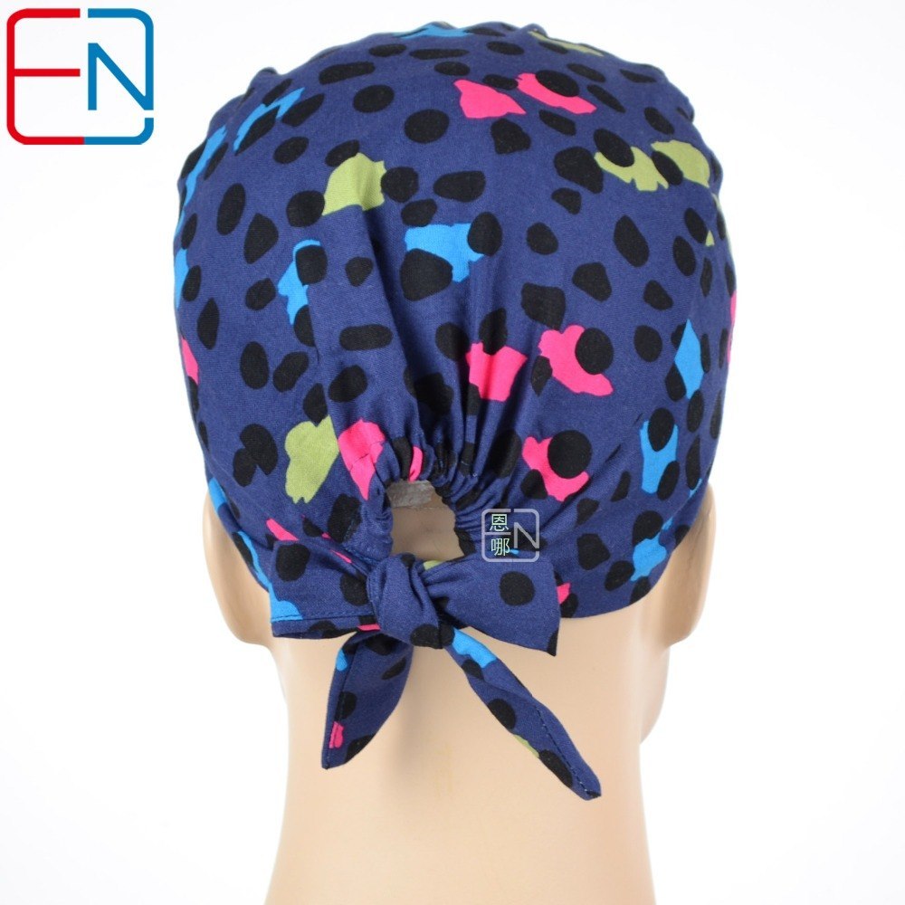 Surgical caps for doctors and nurses 100% cotton Cap and short hair  with Sweatbands