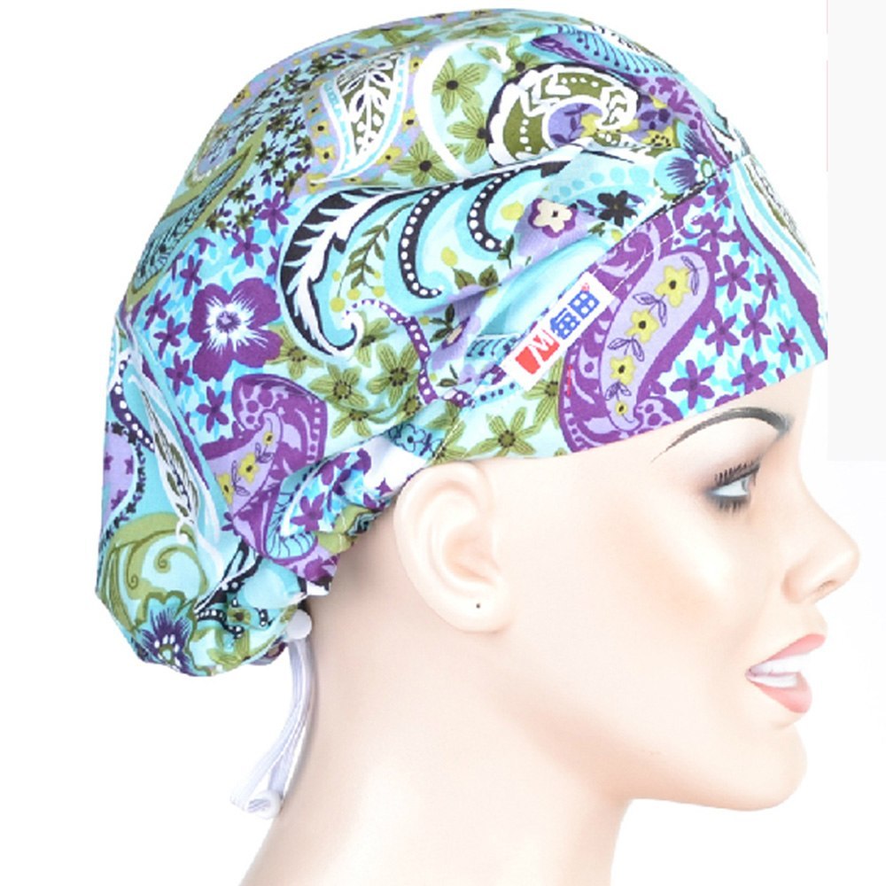 NEW Matin Surgical caps doctors and nurses cap and printed cotton cap long hair bouffant hat Nobility