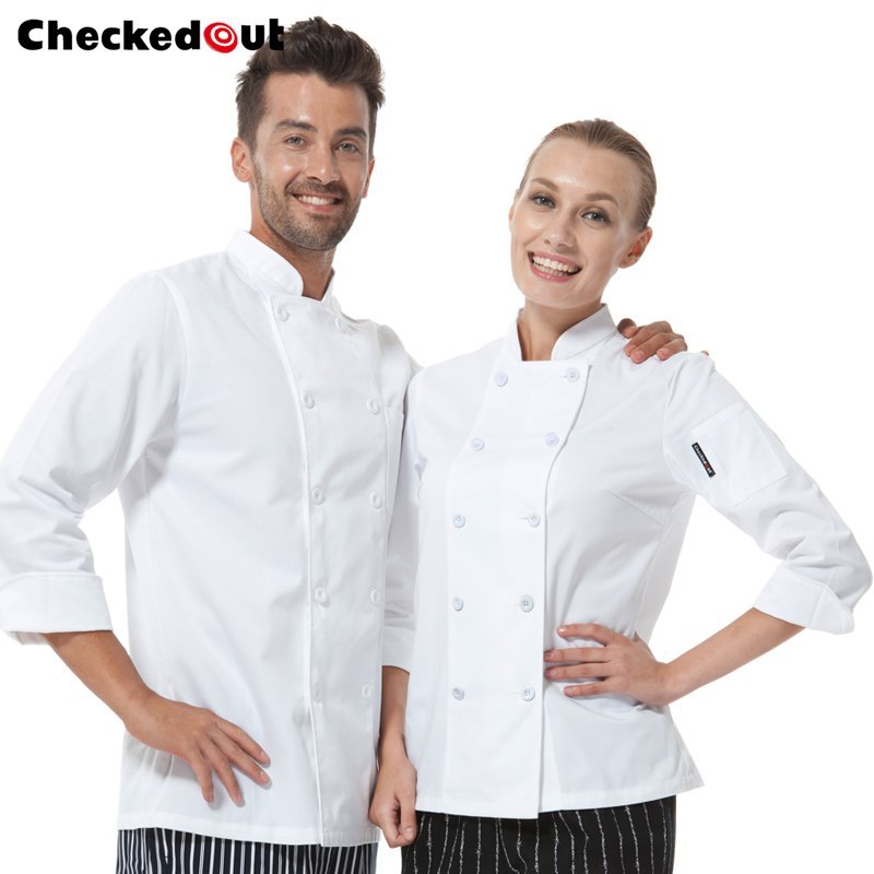 top quality White long-sleeve men chef coat and women chef coat for autumn and winter