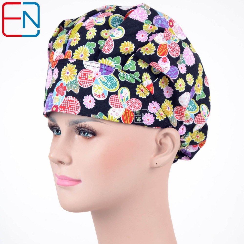 11 Prints Surgical Bouffant Caps ,Medical Bouffant Caps in 100% Cotton with Sweatband