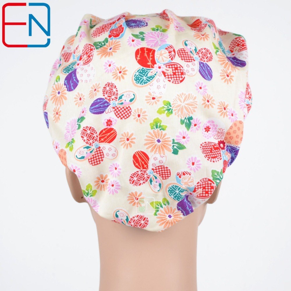 NEW  Surgical caps doctors and nurses cap and printed cotton cap long hair bouffant hat free shipping