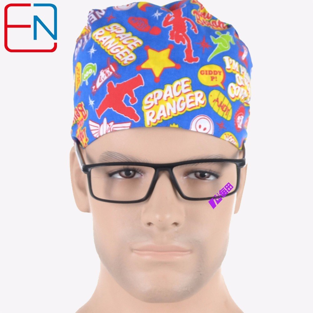 Matin   Surgical caps for doctors and nurses 100% cotton Cap and short hair  with Sweatbands