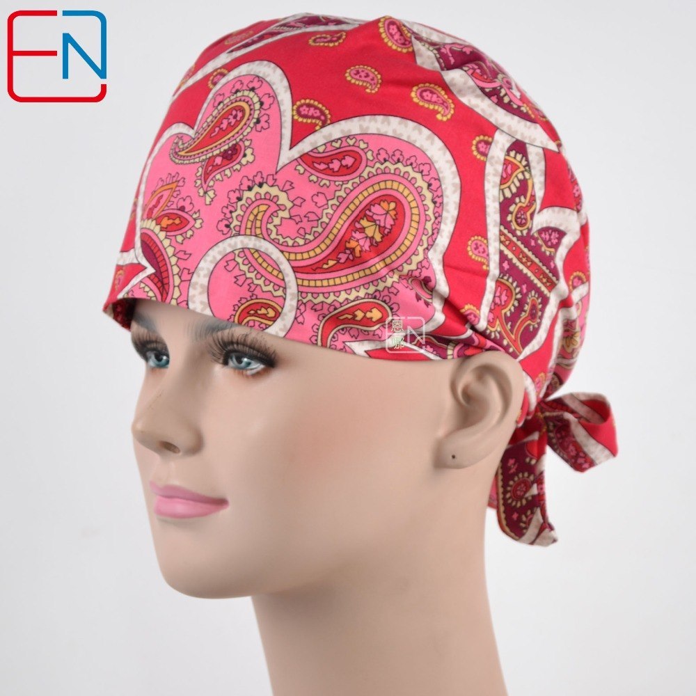 long hair Surgical caps doctors and nurses special hat and cotton print hair is pink mood free shipping