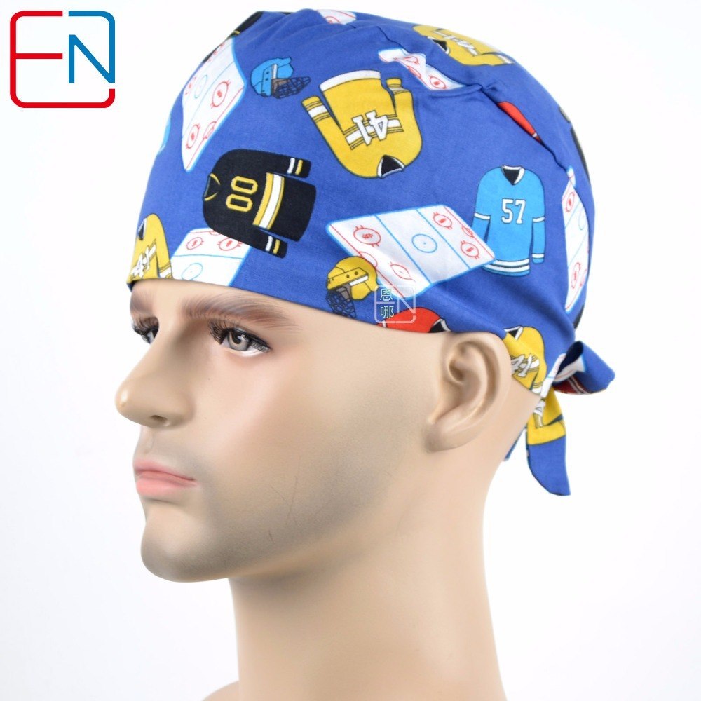 Hennar high quality medical caps,100% cotton 2 sizes for choice  men scrub caps limited edtion scrub caps
