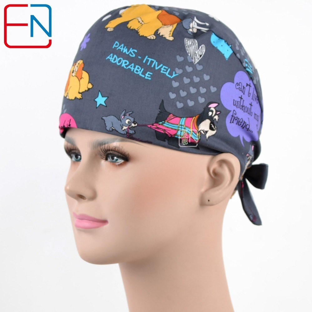 NEW Matin one size adjustable women medical caps with sweatband