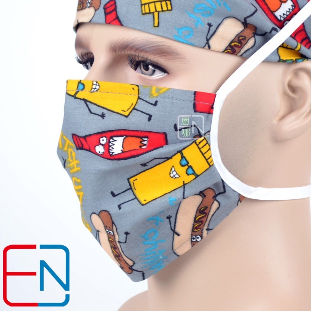 doctors and nurses Surgical caps Hat Cap Cotton Cap and short hair  with Sweatbands