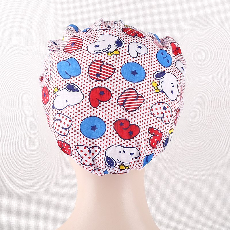 unisex surgical bouffant caps in pink skull caps lab caps