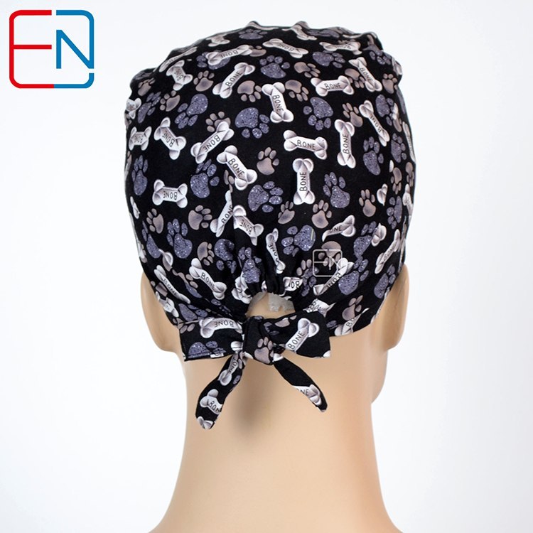 Surgical caps for doctors and nurses 100% cotton Cap and short hair  with Sweatbands