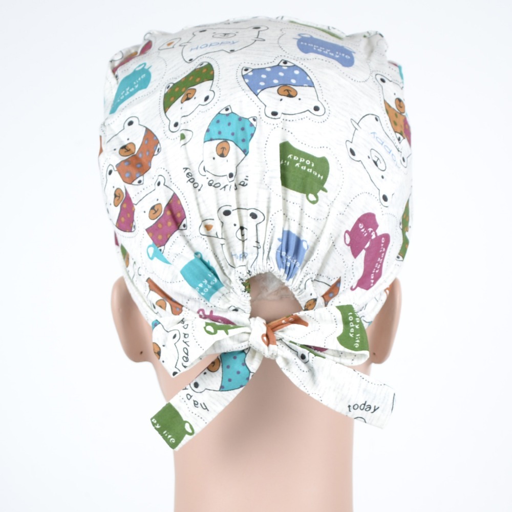 surgical scrub caps ,  100% cotton with sweatband medical caps scrub caps