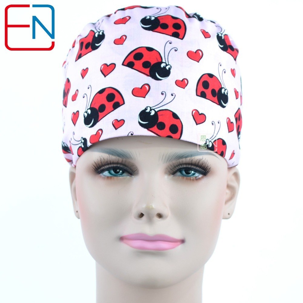 NEW long hair surgical caps with sweatband doctors and nurses 100% cotton