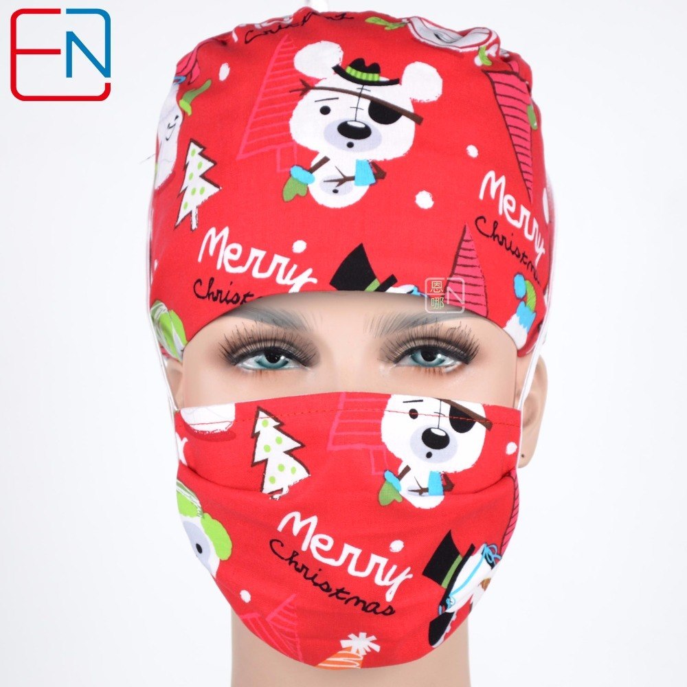 Hennar brand WOMEN SURGICAL CAPS IN CHRISTMAS DESIGN