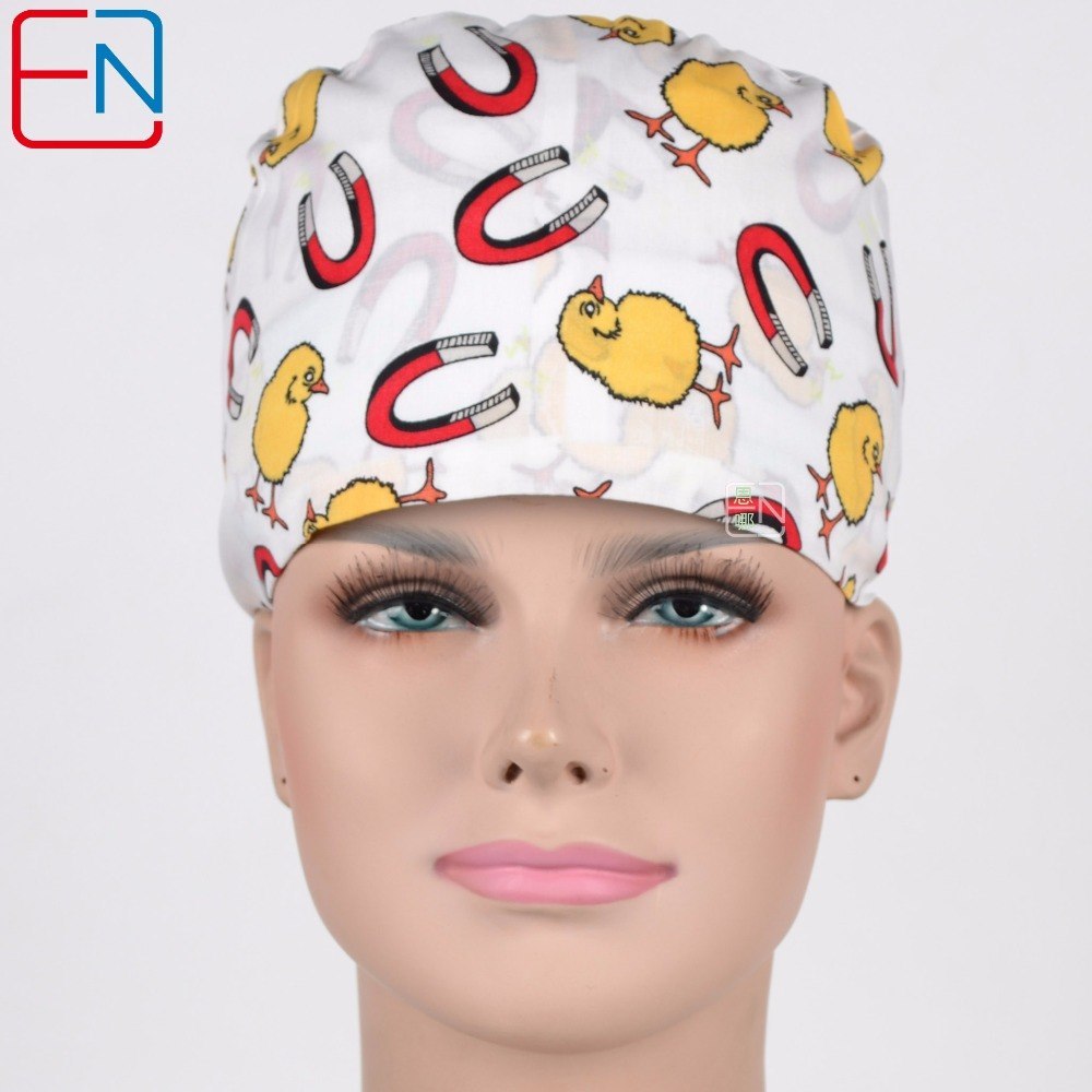 Factory Sales directly big sales medical scrubs in different patterns ,surgical caps storage clearace sale 3 sizes scrub caps 