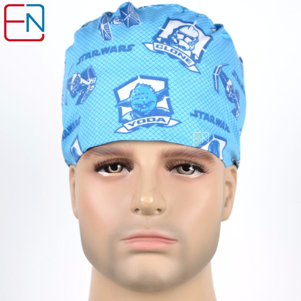 New Surgical Caps Medical Newly Surgical Scrub Caps Mask For Men Women With Sweatband 100% Cotton Medical Caps Printed Unisex